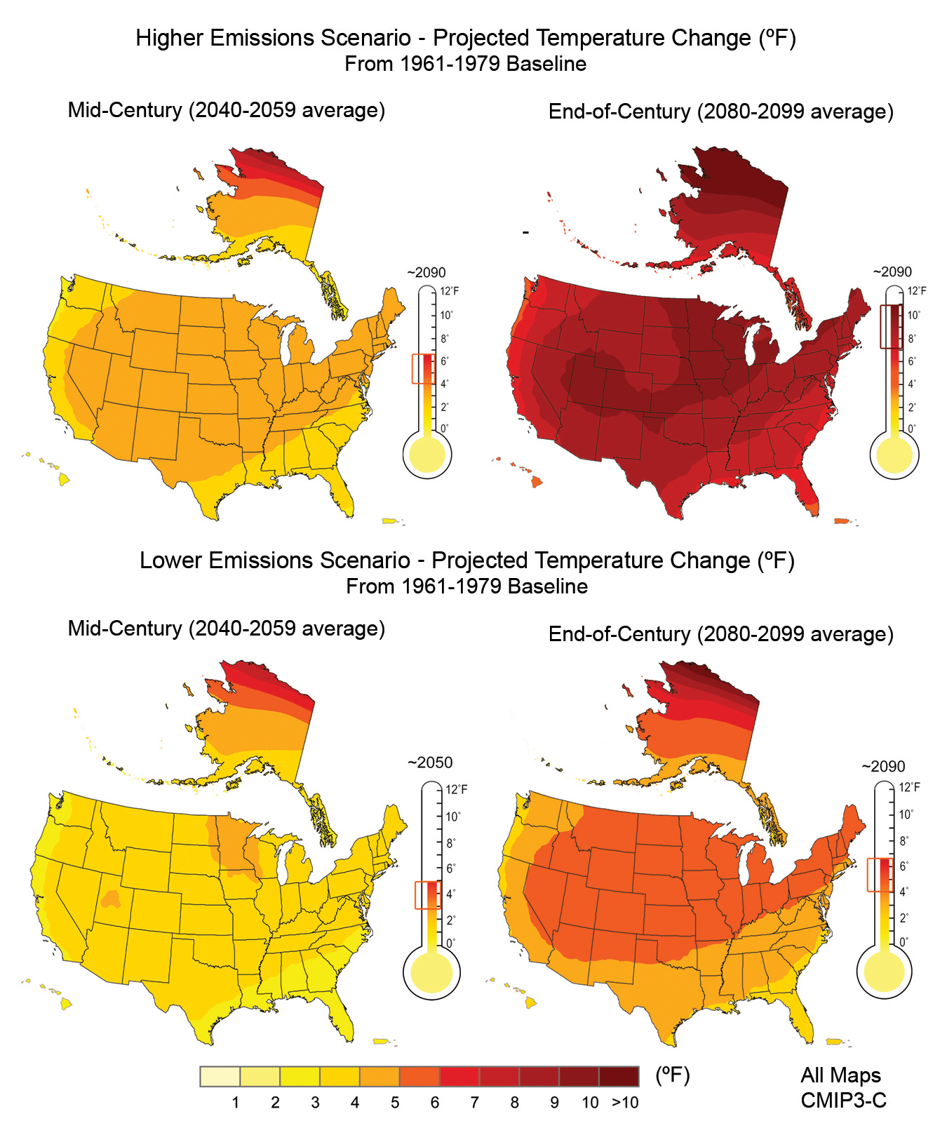 Map Shows Which States Will See Big Temperature Rises in Next 30 Years